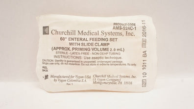 Vygon AMS-924C-1 Churchill Medical Enteral Feeding Set w/Clamp 60inch x 2.0mL(x)